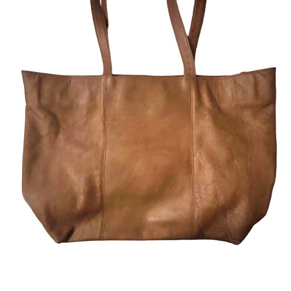 Vintage Boulder Ridge Full Grain Cowhide Leather Large Brown Tote Shoulder Bag - Picture 3 of 14